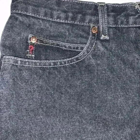 GUESS vintage Women's denim black short size 31 - Picture 6 of 9